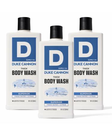 Duke Cannon Thick Body Wash - Superior Men s Premium Body Wash Deep Clean Refreshing Scent Large 18oz Bottle Sulfate-Free Moisturizing Formula (3 Pack)
