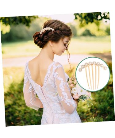 Housoutil Rhinestone Clips for Hair Rhinestone Hair Combs Hair Comb Clips Girl Headpiece Rhinestone Hair Clips for Hair Comb for Girls Tiara Imitation Pearls Fashion Hair up Miss - Buy Online on GoSupps.com