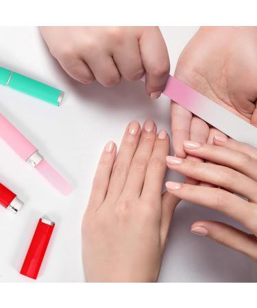 5 Pack Glass Nail File Professional Crystal Nail File Multicolor Crystal Nail File Set with Case Fingernail Files Double-Sided Nail Files for Natural Nails Manicure Tools Gift for Women and Girls Blue-pink-green-red-white - Buy Online on GoSupps.com