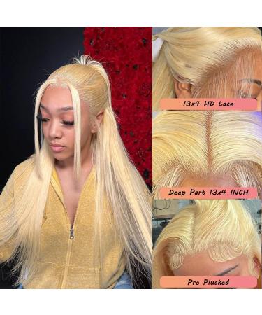 BARROKO 613 Blonde Lace Front Wig Human Hair 24 Inch - Pre Plucked Straight 13x4 Frontal Wig with Baby Hair | 180% Density - Buy Online on GoSupps.com