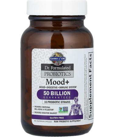Buy Garden of Life Dr. Formulated Probiotics Mood+ 60 Veg Capsules | Enhance Mood & Gut Health - Buy Online on GoSupps.com