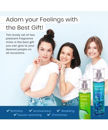 Body Mist Set (Coconut Lime Passionate Island) 5 Fl Oz Each Pack of 2 Fragrance Mist for Men & Women - Buy Online on GoSupps.com