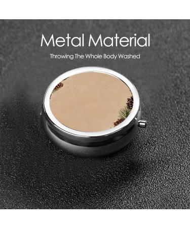 Pine Cone Mini Round Pill Box | 3 Compartment Pill Organizer for Travel & Home - Buy Online on GoSupps.com