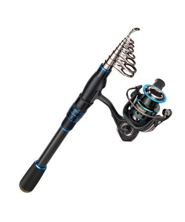 Magreel Fishing Rod and Reel Combo Carbon Fiber Telescopic Fishing Pole Fishing Rod Kit for Saltwater Freshwater Fishing Gifts for Men 2.7m/ 8.86ft