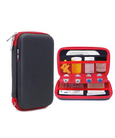 Cecety Eva Hard Shell Diabetes Case Travel Organizer Protective Bag for Diabetic Supplies Testing Kit Blood Glucose Meter Lancets Test Strip Syringes Alcohol Wipe Insulin Pen Needles 1.0 Count