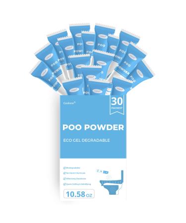 Godora ECO-Friendly Poo Powder with Spoon, Fast-Absorbing Camping Toilet Chemicals, Rapidly Biodegradable Eco Gel for Portable Toilet, for Outdoor Portable Bedpans & Emergencies 10.6 ounces