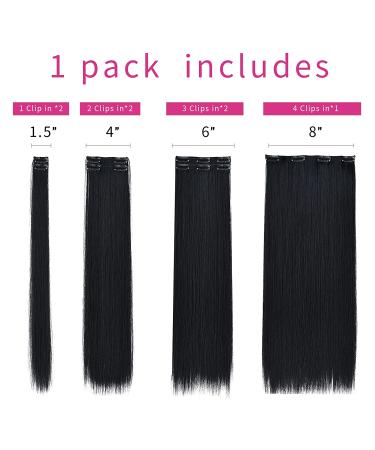 Black Hair Extension Clip Hair Extensions 22" Straight Black Fake Hair Pieces 18" Wavy Women's Wig Fluffy&Not Tangled Synthetic Cheap Silver Dark Brown Blonde Grey White 4.8 oz SYXLCYGG 1 Count (Pack of 1) (7pcs-Straight)D - Buy Online on GoSupps.com