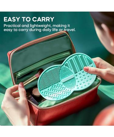 Buy Silicone Makeup Brush Cleaning Mat | Portable & Versatile Green Makeup Brush Cleaner Pad for All Sizes | Best eCommerce for International Shipping - Buy Online on GoSupps.com