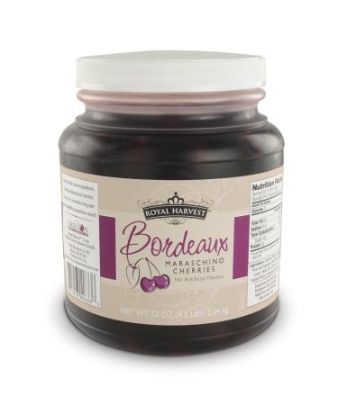 Royal Harvest Bordeaux Maraschino Cherries With Stems, 72 Ounce Bordeaux 4.5 Pound (Pack of 1)