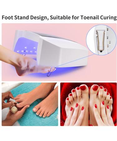Kikugu 72W Cordless UV LED Nail Lamp - Rechargeable Professional Curing Lamp for Fingernail and Toenail (White) - Buy Online on GoSupps.com