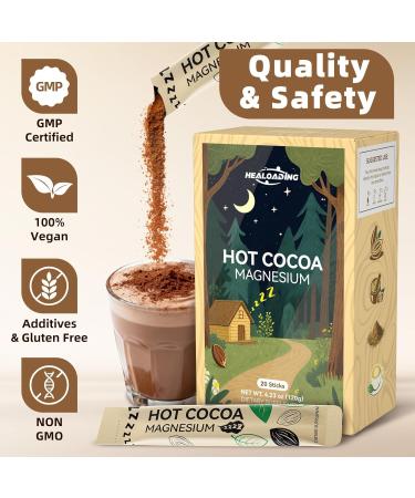HEALOADING Nighttime Magnesium Hot Cocoa Powder:Natural Sleep Aid Drink Mix for Adults Relaxing Evening Drink with Magnesium L-Theanine & Reishi-Calming Cocoa Blend Non-GMO - Buy Online on GoSupps.com