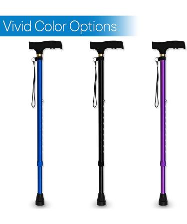 RMS Adjustable Offset Walking Cane - Lightweight Aluminum Stick with Ergonomic Handle and Wrist Strap - Daily Living Aid for Limited Mobility (Black) - Buy Online on GoSupps.com