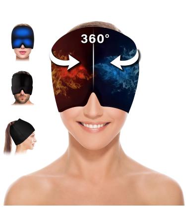 G.A.C.H. Headache Hat for Migraine Cold and Hot Therapy Migraine Relief Cap Eyes  Sinus  Stress Relief Headache Relief Tension and Puffy Eye Migraine Relief Products Face Mask Color Black