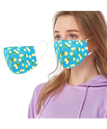 riou face mask with motif washable reusable mouth and nose protection scarf for women (D)
