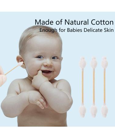 480pc Safety Bamboo Cotton Swabs with Large Tips for Newborns, Kids & Children - Buy Online on GoSupps.com