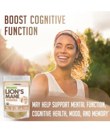 XPRS Nutra Organic Lions Mane Powder - 4 oz Premium Mushroom Supplement for Mental Clarity, Cognition & Immunity - Vegan Friendly - Buy Online on GoSupps.com