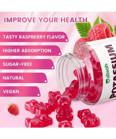 Potassium Citrate Gummies 1200mg Sugar-Free Potassium Supplement for Adults Women & Men Supports Leg Cramps & Muscle & Heart Health Vegan Gluten Free - Raspberry Flavor (120 Count) 60 Count (Pack of 2) - Buy Online on GoSupps.com