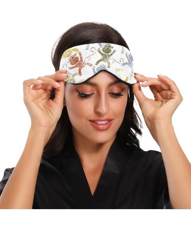 Haskirky Light Blocking Eye Mask - Adjustable, Breathable, Cartoon Monkey Design | Perfect for Travel, Yoga, Meditation, Office - Men and Women - Buy Online on GoSupps.com