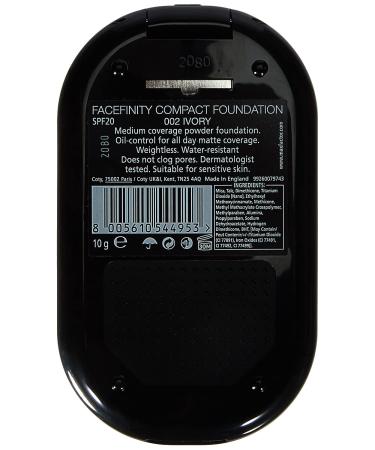 Max Factor Facefinity Compact Foundation SPF20-02 Ivory - Long-lasting, Matte Finish - Buy Online on GoSupps.com