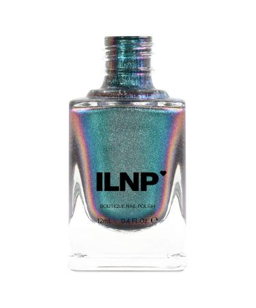 ILNP Stardust - Unique Silver to Teal Ultra Chrome Nail Polish Chrome,Silver 0.4 Fl Oz (Pack of 1)