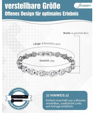 JECANORI Women's Magnetic Bracelet - Titanium Steel Health Jewelry with 3500 Gauss Magnets - Buy Online on GoSupps.com