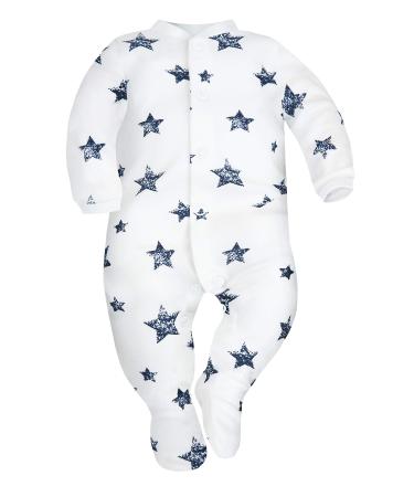 Sibinulo Baby Boys Baby Girls Sleepsuits with Feet Sizes from 0 to 24(9-24 Anti-Slip Feet) Months Bodysuit 100% Eco Cotton 12-18 Months Stars