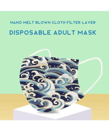 Goddess Accent 50 Pack Disposable Face_Mask Cute Floral Tie Dye Printed Protection for Adults Women - Buy Online on GoSupps.com