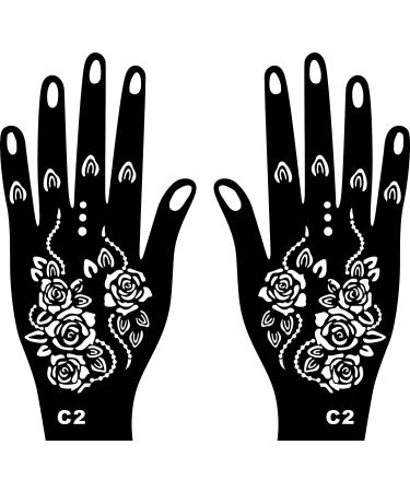 Kotbs 18 Sheets Temporary Tattoo Stencils - Indian Arabian Henna, Glitter, Airbrush Tattoo Stickers for Women, Men, Kids - Hand Body Art - Buy Online on GoSupps.com