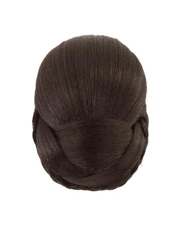 Remehi Synthetic braided updo hairstyles to stick chignon hair extension dark brown small small dark brown