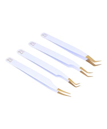 M LASH V3 Tweezer Set - Japanese Steel Volume & Classic Eyelash Extensions Tool (White) - Buy Online on GoSupps.com