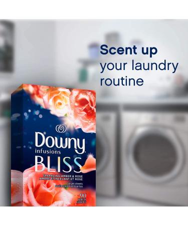 Downy Infusions Bliss Dryer Sheets - Sparkling Amber & Rose, 105 Sheets (Pack of 1) - Buy Online on GoSupps.com