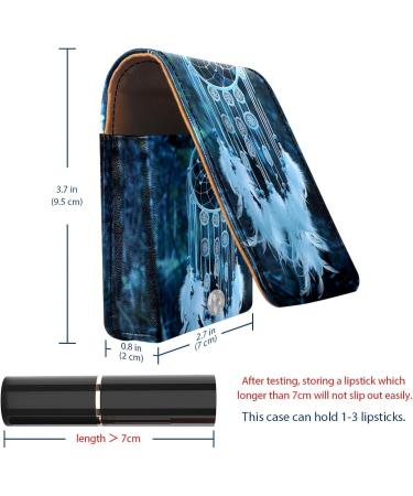 Travel Lipstick Organizer Case | Portable Makeup Bag with Mirror | Forest White Feather Dream Catcher | International Shipping Available - Buy Online on GoSupps.com