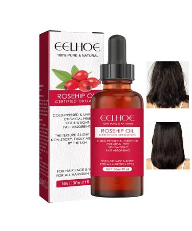 Rosehip Oil Organic | Organic Facial Oil Cold Pressed Rosehip Oil for Skin | 30 ml Moisturizing Skin Care Oil for All Skin Types Essential Rosehip Oil for Nails Hair Pologmase