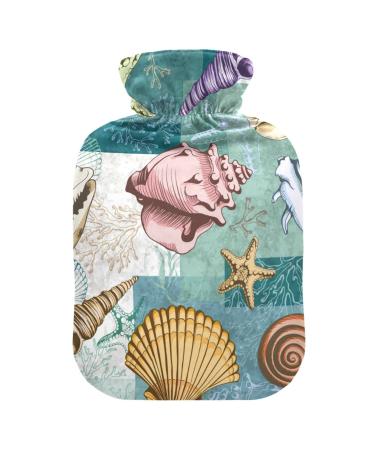 Mussels corals naval nests hot water bottle with cover heat bottles for pain relief hot water bottle water bag heat water bed warmer for warm and cold compress 1 l
