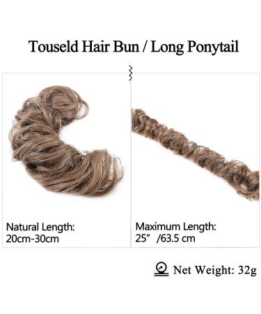 Sego Long Hair Part Real Hair Tie Extensions - Messy Bun & Updos | Voluminous Light Brown Hair (32g) - Buy Online on GoSupps.com