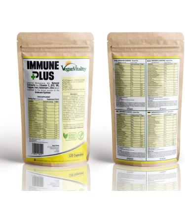 Immune System Booster Supplement - 120 Capsules with 14 Vitamins and Natural Extracts - Buy Online on GoSupps.com