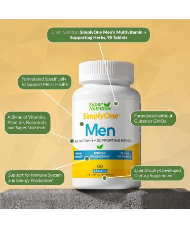 SuperNutrition SimplyOne Multi-Vitamin for Men - High-Potency 90 Count Tablets - Buy Online on GoSupps.com