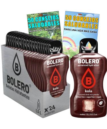 WikiMark Bolero Cola Sugar-Free Vitamin C Hydrating Drink Pack + 100 Health and Healthy Living Tips Card x WikiMark (24 units)
