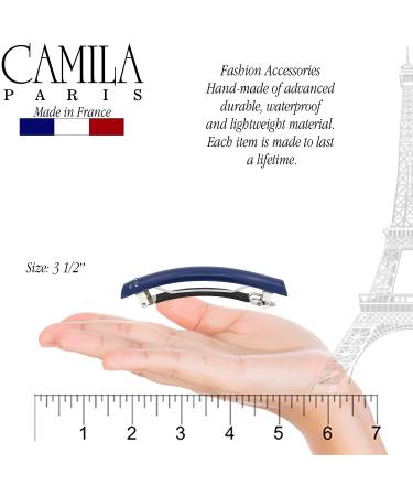Camila Paris CP3456 Dark Blue French Hair Barrette Clip - Strong Hold Grip for Women and Girls, No Slip Durable Styling Hair Accessory - Made in France - Buy Online on GoSupps.com