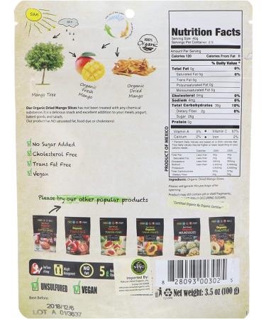 Nature's Wild Organic Wild & Real Dried Organic Mango Slices 3.5 oz (100 g) - Buy Online on GoSupps.com
