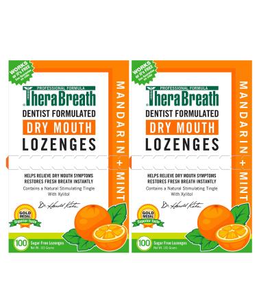 TheraBreath Dry Mouth Lozenges with Zinc 100 Lozenges Mandarin Mint 100 Count (Pack of 2) 200 Count 100 Count (Pack of 2) Mandarin Mint