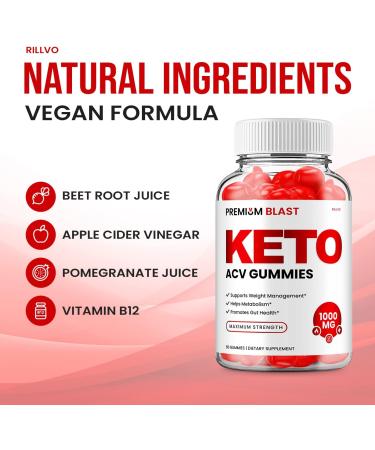 Premium Blast Keto ACV Gummies - Advanced Formula Shark Tank Apple Cider Vinegar Gummies (60 Count) - Buy Online on GoSupps.com