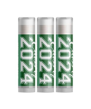 Class of 2024 Graduation Lip Balm - Green - Set of Three