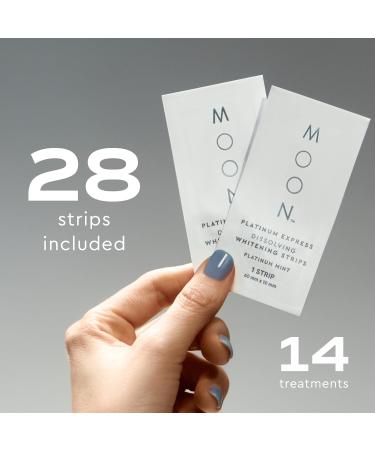 MOON Platinum Express Teeth Whitening Strips | Whiten Up to 8 Shades in 1 Week | Enamel Protection | Vegan & Gentle for Sensitive Teeth | Fast-Dissolving Winter Mint Flavor - Buy Online on GoSupps.com