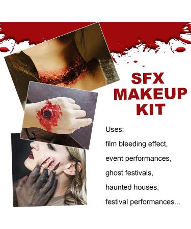 Professional SFX Makeup Kit for Scary Face & Fake Wound Effects - Perfect for Art, Theater, Halloween, Parties, and Cosplay - Buy Online on GoSupps.com
