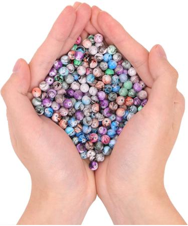 500pcs Quefe Craft Beads for Bracelets Making - Ink Patterned Space Acrylic Beads with Spacer Beads and Crystal String (8mm) - Buy Online on GoSupps.com