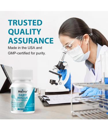 Heivy Lactase Enzyme 9000 FCC Dairy Relief Fast Acting Supplement, Lactose Intolerance Pills 90 Count (Pack of 1) - Buy Online on GoSupps.com