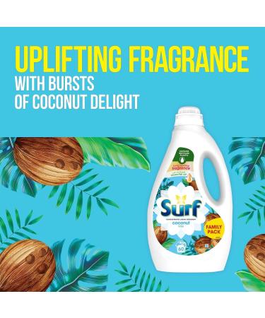 Surf Coconut Bliss Liquid Laundry Detergent 1.62 L - 60 Washes | 1620 ml (Pack of 1) - Buy Online on GoSupps.com