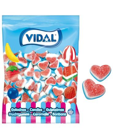 Vidal VIDAL Pack of 250 light blue white and red heart-shaped candies 1.6 kg