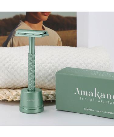 Unisex Body Shaver - Amakandu Classic Razor Set with 10 Double-Edged Blades for Perfect Body Shaving - Buy Online on GoSupps.com